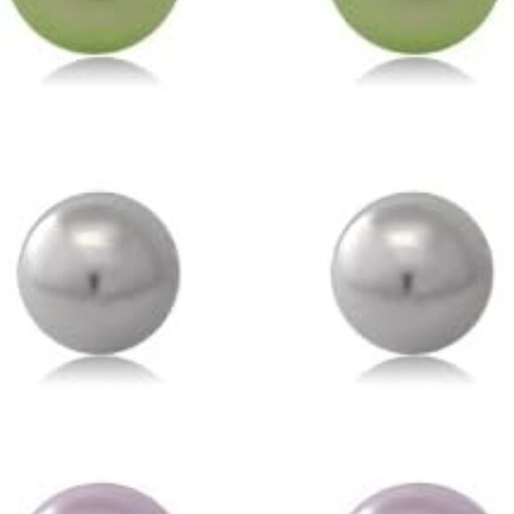 7 Pairs Pearl Earrings Set Sterling Silver Stud Jewelry for Women